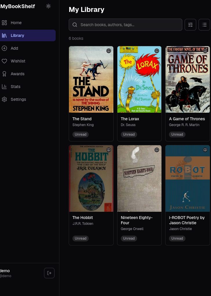 mybookshelf — a reading tracker PWA